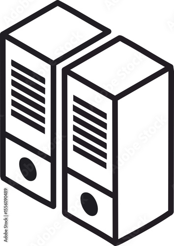 Icône de classeurs organisés pour fichiers data