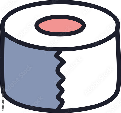 Icône simple de papier toilette en mouvement