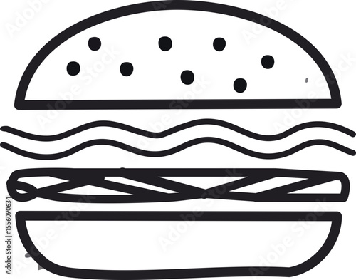 Icône amusante de hamburger en mouvement