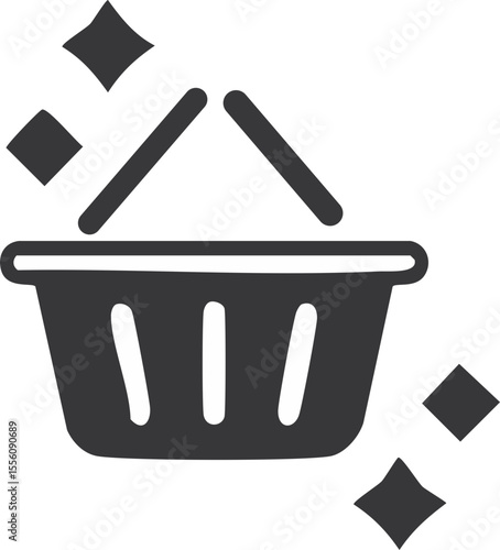 Icône stylisée d’un panier renversé