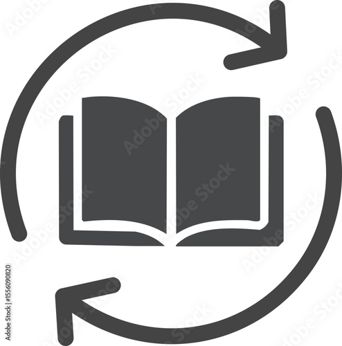 Icône stylée de livre avec cycle d’apprentissage