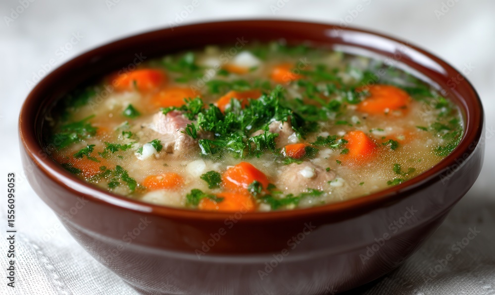 Rich Kholodets served in an olive bowl with garlic and carrot slices against a soft linen background Rich Kholodets served in an olive bowl with garlic and carrot slices against a soft linen background