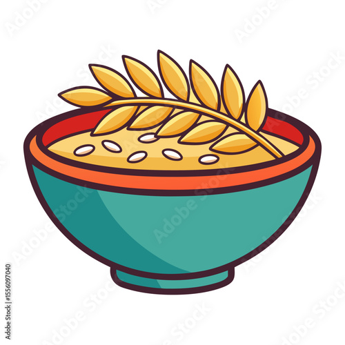 Oats bowl icon design for web and print featuring a simple clean vector illustration