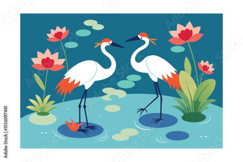 stork with baby