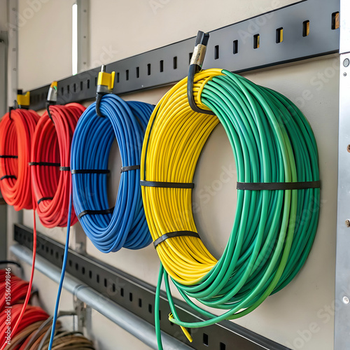 set colored electric cable