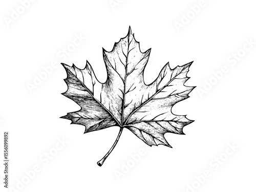 Vintage autumn falling leaf, engraved seasonal nature icon, black sketch hand-drawn design, trendy fall decor, rustic engraving style, harvest leaves illustration, seasonal art print,