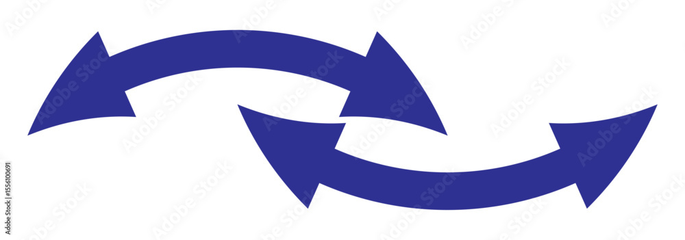 Horizontal dual side long straight arrow vector. Dual arrow sign. Dual sided arrow vector, icon, silhouette design. Semicircular curved thin, long double ended arrow vector eps 10 Horizontal dual side long straight arrow vector. Dual arrow sign. Dual sided arrow vector, icon, silhouette design. Semicircular curved thin, long double ended arrow vector eps 10