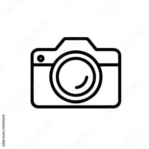 Camera line icon photo camera symbol isolated on white background, icon for app