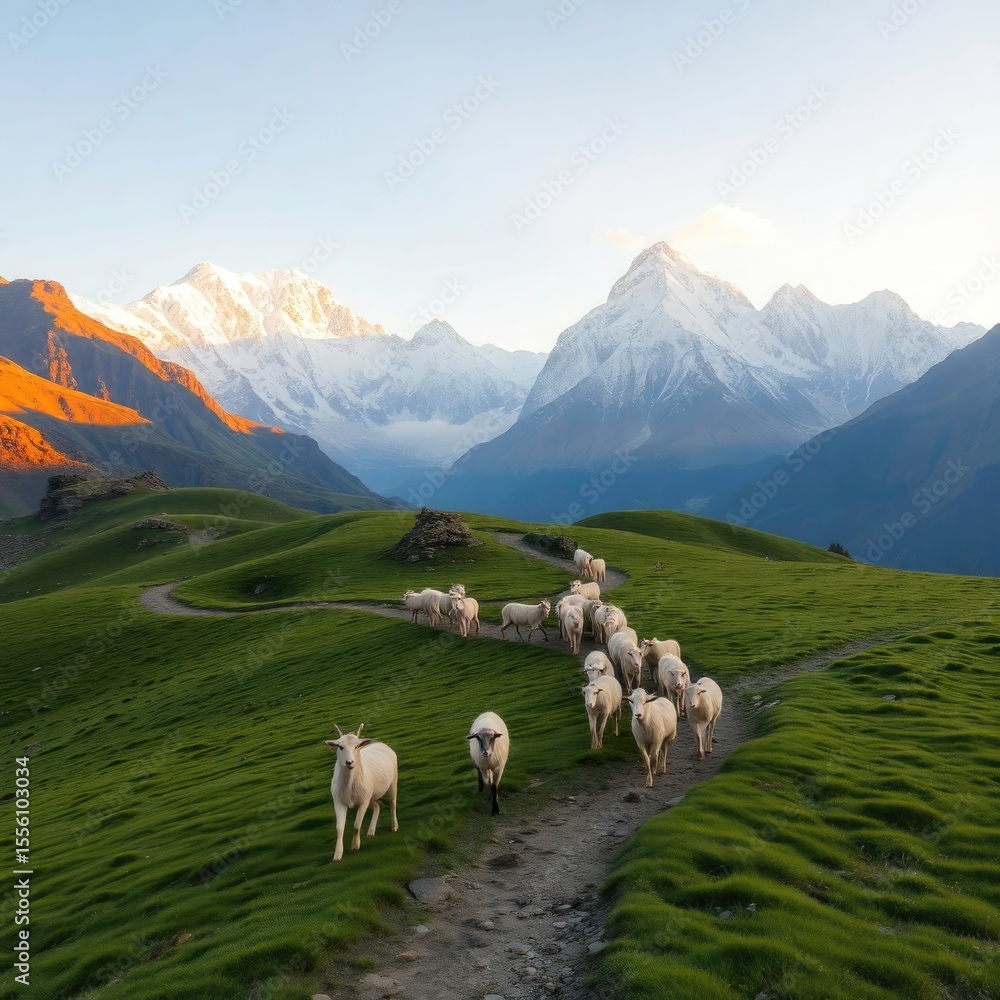 Obraz premium sheep in the mountains