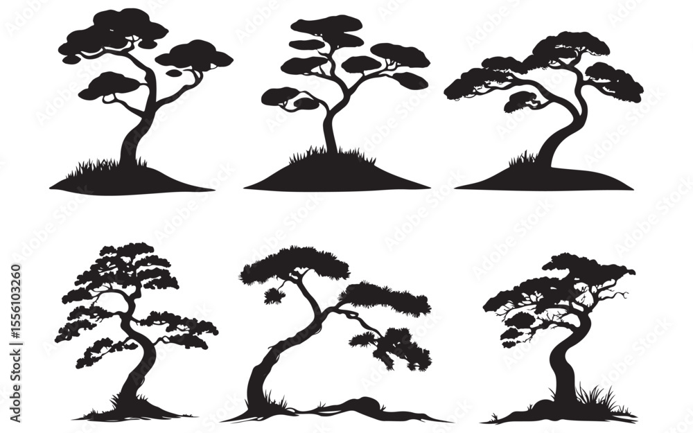 Naklejka premium christmas silhouettes of trees