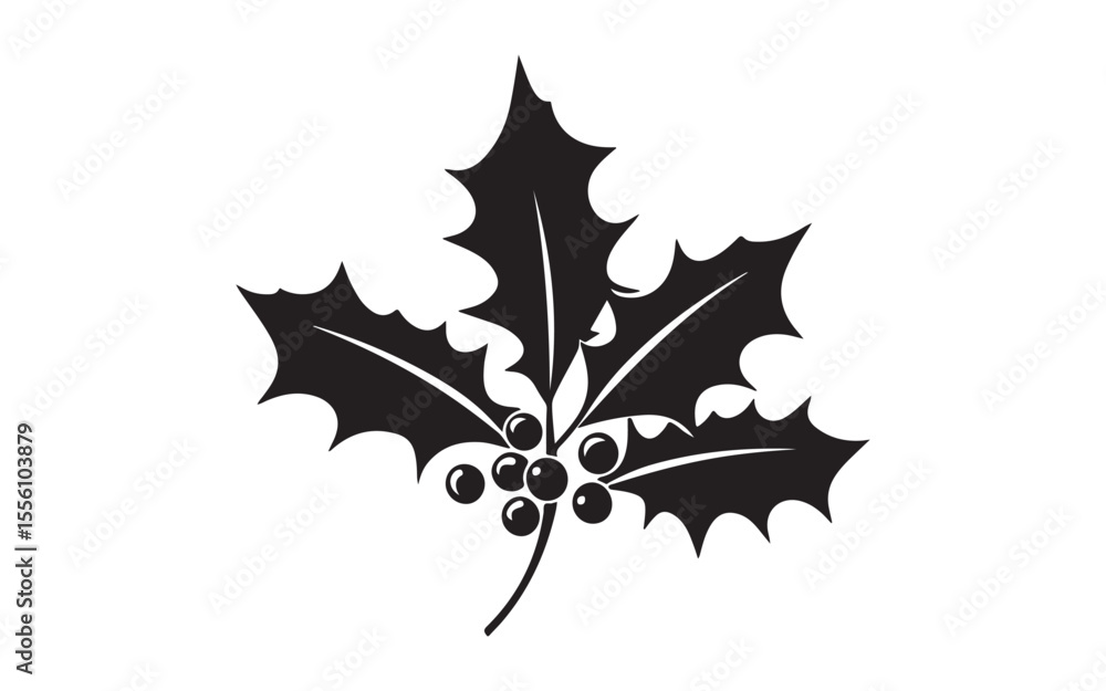 Fototapeta premium christmas maple leaf silhouette