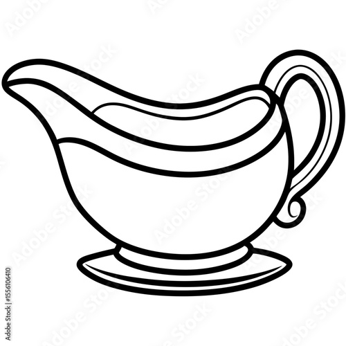 black and white gravy boat clip art preview