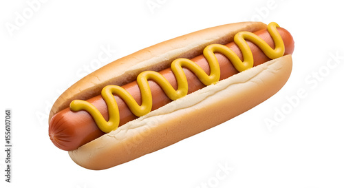 Hot Dog with Mustard: A Classic Food with Transparent Background