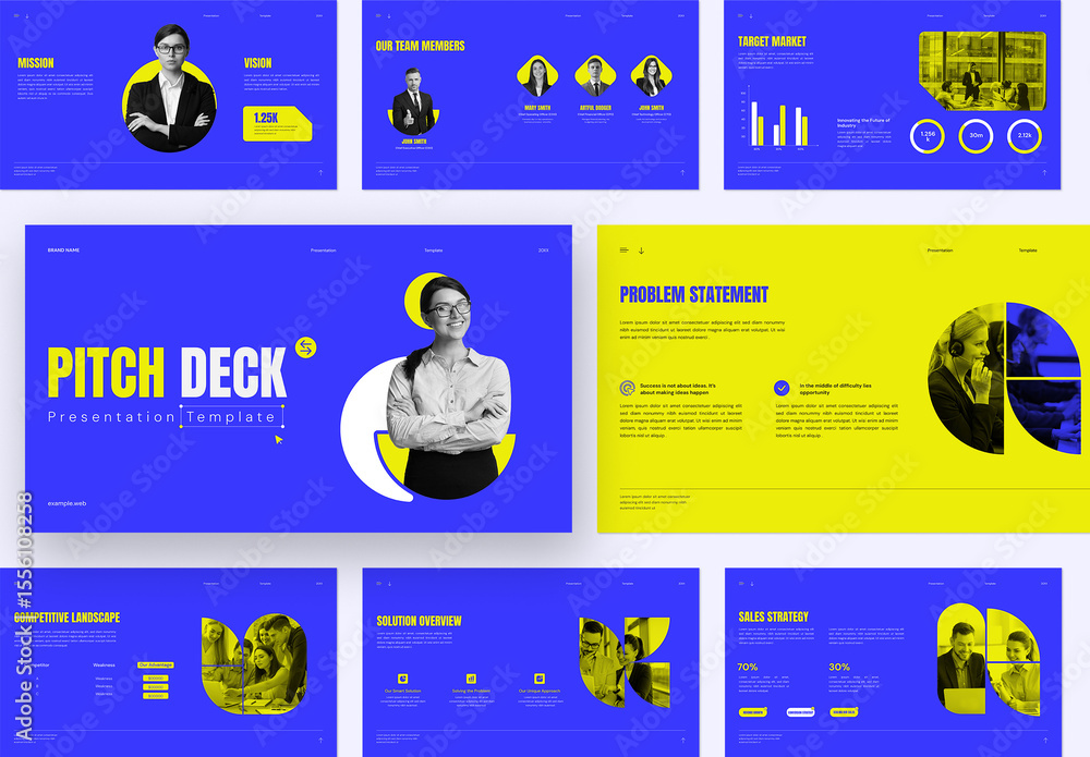 Modern Pitch Deck Presentation Template for Business Startups Stock ...
