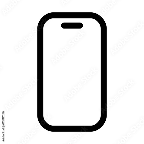 Touch mobile line icon – editable stroke symbol for smartphone interaction, tap, gesture, and touchscreen interface and more. Front view.