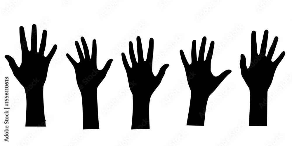Obraz premium hands vector silhouettes