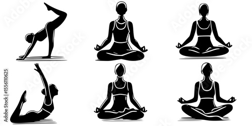 set of yoga poses