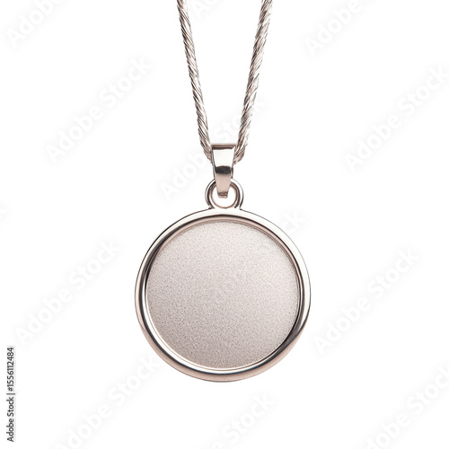 Elegant silver pendant necklace with blank surface