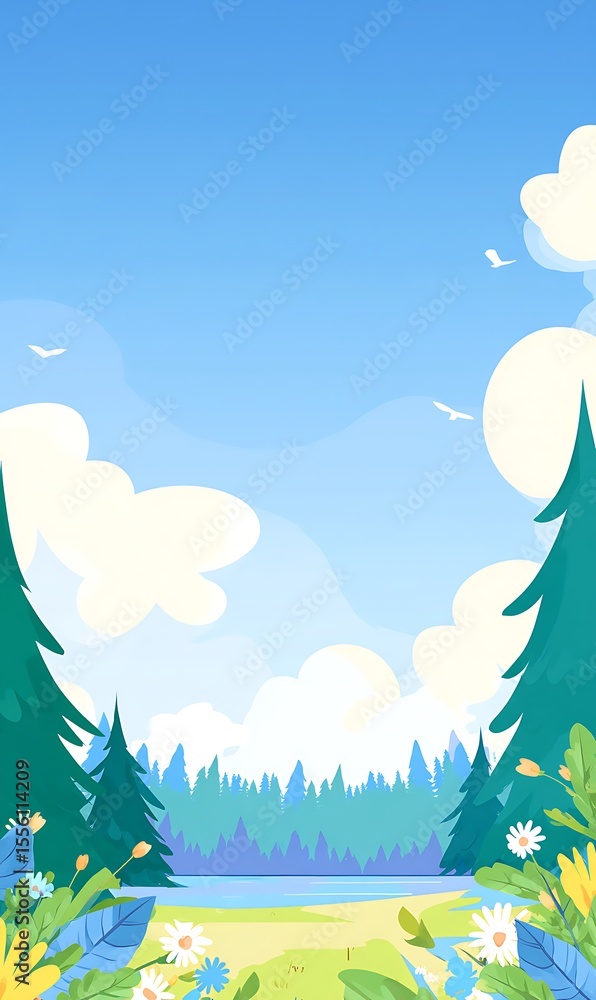 Obraz premium Sunny day in the whimsical forest