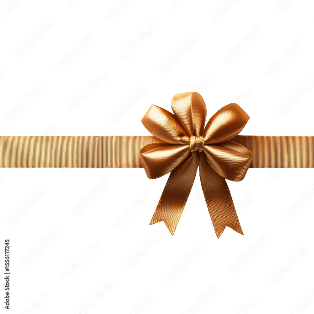 Elegant golden ribbon with bow for gift wrapping Elegant golden ribbon with bow for gift wrapping
