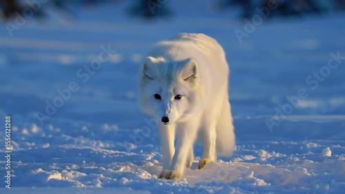 White fox in snowy landscape