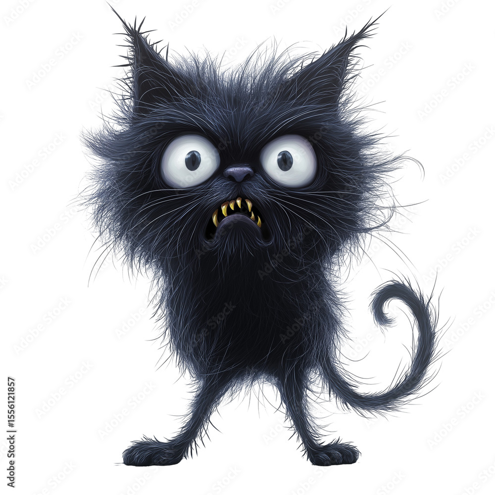 Fototapeta premium Realistic Cat Reacting in Fear
