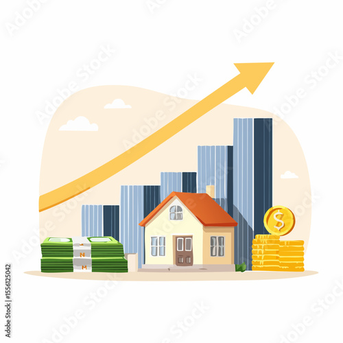 不動産投資のベクターイメージ
