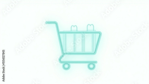 Shopping cart line art icon for apps and websites.