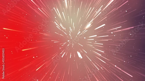 Explosão de Luz Abstrata com Tons Vermelhos e Violeta