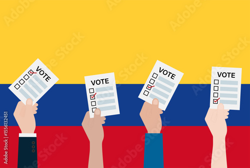 Election in Colombia. Election Concept. Vector Illustration.