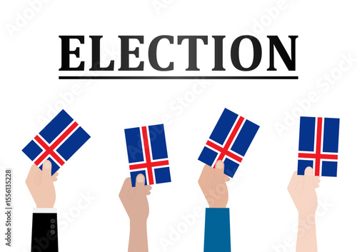 Election in Iceland. Election Concept. Vector Illustration.