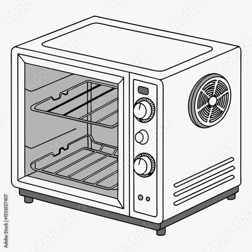 Commercial convection oven on white, fast and even cooking, essential for professional kitchens.