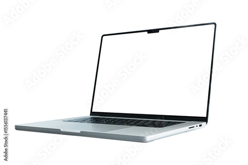 Wallpaper Mural Laptop computer with blank transparent screen and background- PNG format. Torontodigital.ca