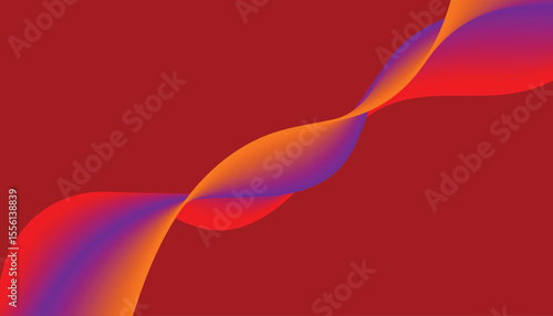 Abstract Intertwining Wave Flow with Gradient Ribbons