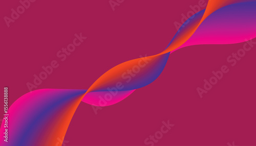 Abstract Intertwining Wave Flow with Gradient Ribbons