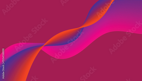 Abstract Intertwining Wave Flow with Gradient Ribbons