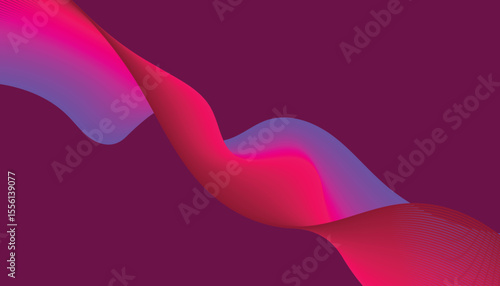 Abstract Intertwining Wave Flow with Gradient Ribbons