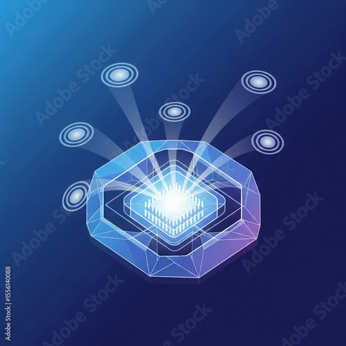 Glowing Microchip Core