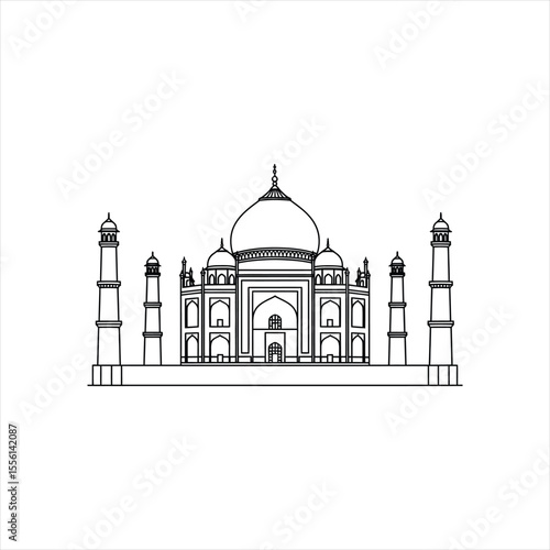 Taj Mahal monument outline India architecture