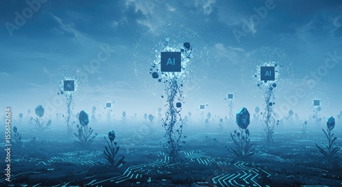 Artificial intelligence plant growth landscape