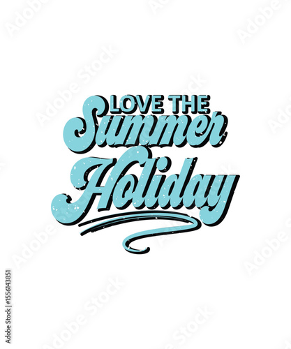 Blue Summer Typography Design, EPS, VECTOR