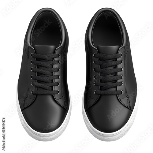black leather shoes