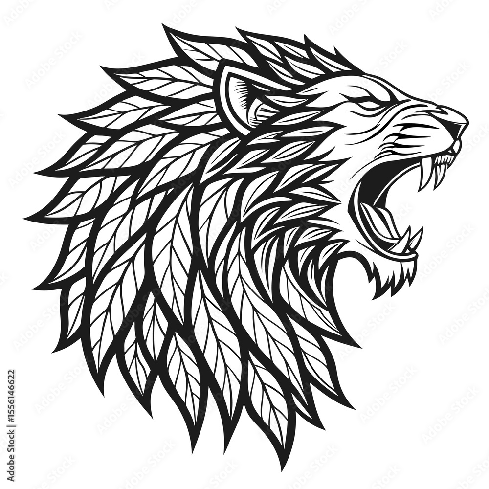 Obraz premium lion head vector