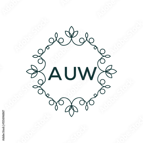 AUW Letter Initial Logo Design Template Vector Illustration
