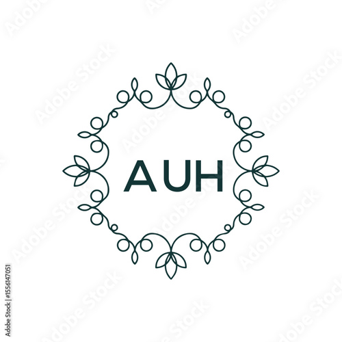 AUH Letter Initial Logo Design Template Vector Illustration