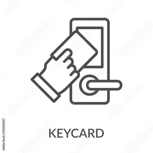 Keycard Icon Line Style. Design Vector Illustration