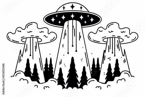 Surreal Skyline with Melting Towers A Vector Illustration of Urban Decay stylized