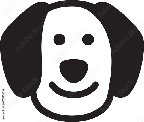 Minimal Dog Icons in Flat and Vector silhouette. puppy, simple, cartoon, clipart, design Styles .