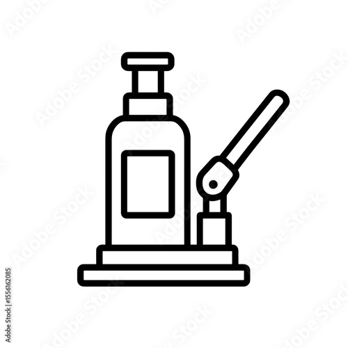 Hydraulic jack icon representing lifting equipment – outline