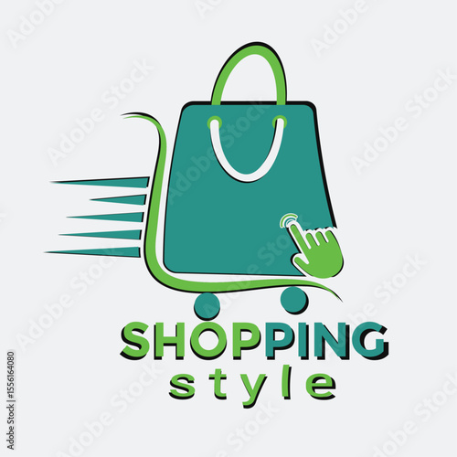 Shopping Style Logo Design | Eco-Friendly Online Store and Bag Icon